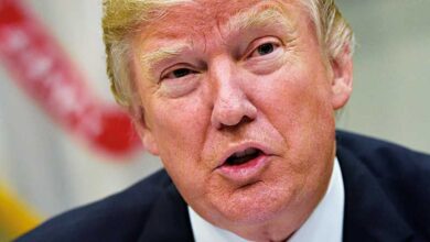 Donald Trump speaking during a political event as US court blocks controversial compensation fund proposal