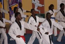 Nigerian taekwondo athletes celebrate medal success at the African Taekwondo Championships in Mali.